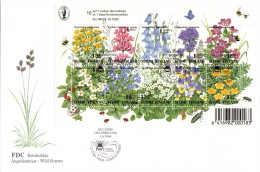 Finlande Poste Obl Yv:1222/27 Fleurs Des Près (TB Cachet à Date) Fdc 15-10-1993 - FDC