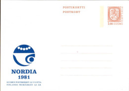 Finlande Entier-P N** (   2-Nord) Postikortti Postkort Armoiries Nordia 1981 1,00 - Ganzsachen