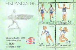 Finlande Bloc N** Yv:12 Mi:12 Finlandia'95 Athlétisme - Blokken & Velletjes