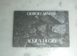 Carte Parfumée Acqua Di Gio D'Armani Profumo - Modernes (à Partir De 1961)