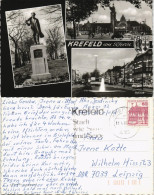 Krefeld Crefeld Mehrbild-AK Mit Hauptbahnhof, Weber-Denkmal, Ostwall 1986/1960 - Krefeld