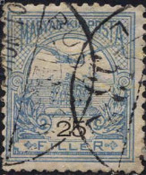 Hongrie Poste Obl Yv:  47 Mi:54A Couronne De St Etienne & Oiseau Turul (Beau Cachet Rond) - Usado