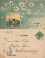 Künstlerkarte Blumen Und Haus 1898  Gel. Ankunftsstempel Hartmanndorf Leipzig - Voor 1900