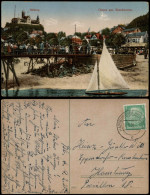 Ansichtskarte Blankenese-Hamburg Elbe Strand Belebt, Blick Zum Süllberg 1938 - Blankenese