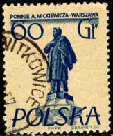Pologne Poste Obl Yv: 808 Mi:913 Pomnik A.Mickiewicza Warszawa (TB Cachet Rond) - Usati