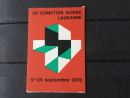 Suisse Vignette Comptoir Suisse Lausanne 1978 - Erinofilia