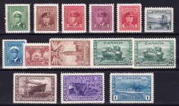 Canada. 1943-48 Y&T. 205 / 218, MNH. - Ongebruikt