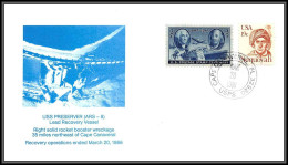 1519a Espace (space Raumfahrt) Lettre (cover Briefe) USA Uss Preserver Ars-8 Lead Recovery Vessel 0/3/1986 - Etats-Unis