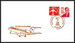 1493 Espace (space Raumfahrt) Lettre (cover Briefe) USA STS 51 J Atlantis F1 Navette Shuttle Landing 3/10/1985 Edwards - Etats-Unis