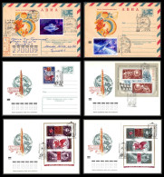 1002 Espace (space) Lot De 6 Lettres Russie (Russia Urss USSR) 12/4/1973 Cosmonautic Day Gagarin - Russia & USSR