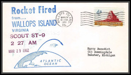 0745 Espace (space Raumfahrt) Lettre (cover Briefe) USA 29/3/1962 Wallops Islands SCOUT ST 9 - United States