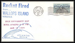 0430 Espace (space Raumfahrt) Lettre (cover Briefe) USA 15/1/1964 Nike Apache Rice University Wallops Islands - Etats-Unis
