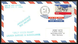 0142/ Espace (space Raumfahrt) Lettre (cover Briefe) USA 15/7/1975 Apollo Soyuz (soyouz Sojus) Project Jolly Green Giant - USA