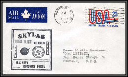 2263 Espace (space Raumfahrt) Lettre (cover Briefe) USA Skylab 4 SL 4 Landing Norfolk Atlantic 8/2/1974 - Verenigde Staten