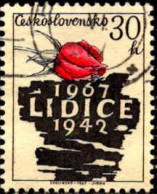 Tchekoslovaquie Poste Obl Yv:1575 Mi:1715 Destruction Of Lidice, 25th Anniversary (Beau Cachet Rond) - Gebruikt