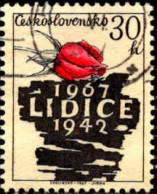 Tchekoslovaquie Poste Obl Yv:1575 Mi:1715 Destruction Of Lidice, 25th Anniversary (Beau Cachet Rond) - Gebraucht