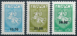 Mi 46-48 MNH ** Overprint / Standard, Definitives, Coat Of Arms, Knight - Wit-Rusland