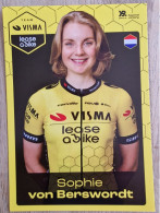 Card Sophie Von Berswordt - Team Visma-Lease A Bike - 2024 - Women - Cycling - Cyclisme - Ciclismo - Wielrennen - Radsport