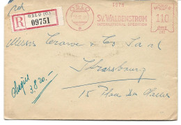 LETTRE RECOMMANDEE 1951 AVEC CACHET DE MACHINE A AFFRANCHIR OSLO SV. WALDENSTROM - Briefe U. Dokumente