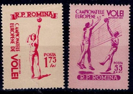 ROMANIA 1955 EUROPEAN CHAMPIONSHIPS IN VOLLEYBALL BUCHAREST MI No 1517-8 MNH VF !! - Nuovi