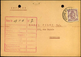 Post Card To Royal Films In Brussels - 1935-1949 Petit Sceau De L'Etat