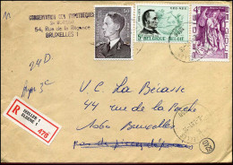 Registered Cover From Brussels To Brussels - Lettres & Documents