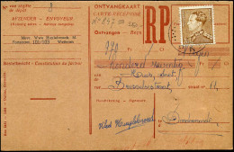 Ontvangkaart / Carte-Récépissé - N° 847 - Covers & Documents