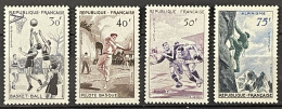 YT 1072 à 1075 ** MNH 1956 Série Sportive Basket Pelote Rugby Alpinisme (côte 25 €) France – Aff - Neufs