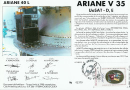 Espace 1990 01 21 - CSG - Ariane V35 - Satellites UoSAT D à E - Europe