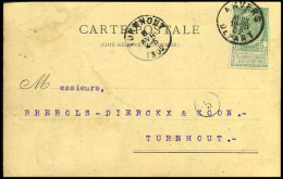68 Op Carte Postale Van Anvers Naar Turnhout Op 08/04/1902 - 'Agence Maritime H. Boonen & Co' - 1893-1907 Coat Of Arms