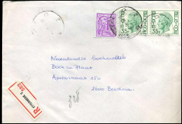 Aangetekende Cover Naar Berchem : N° 1850 + 2 X 1984 -- Etterbeek 2 - 1970-1980 Elström