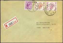 Aangetekende Cover Naar Brussel : N° 1703 + 1584 + 1649 -- Ixelles 4 / Elsene 4 - 1970-1980 Elström