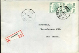 Aangetekende Cover Naar Brussel, 2 X 1945 -- Antwerpen 1 - 1970-1980 Elström