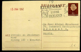 Briefkaart Van 's Gravenhage Naar Brussel, België - Vlagstempel : Keukenhof, Lisse - Lettres & Documents