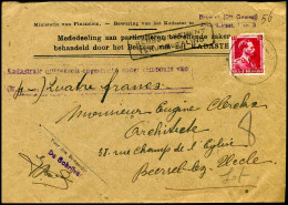 Cover Naar Beersel - 'Mededeeling Aan Particulieren Betreffende Zaken Behandeld Door Het Bestuur Van Het Kadaster' - 1936-1957 Collar Abierto