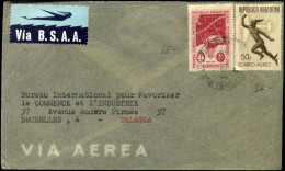 Cover To Brussels, Belgium - Via B.S.A.A. -- "Primer Correo Antartico" - Luchtpost
