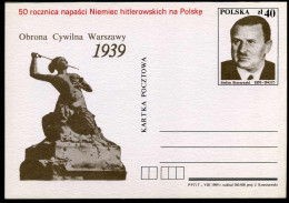 Postcard - 50 Rocznica Napasci Niemiec Hitlerowskich Na Polske - Stamped Stationery