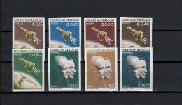 Paraguay 1962 Space, Glenn And Carpenter Set Of 8 Imperf. MNH - Zuid-Amerika