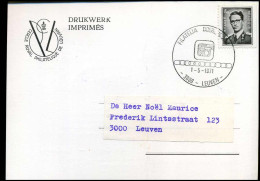 Postkaart - " Cercle Royal Philatélique De Louvain" - 1953-1972 Bril