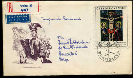 Registered Cover From Bratislava To Brussels, Belgium - Covers & Documents