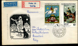 Registered Cover From Prague To Brussels, Belgium - Cartas & Documentos