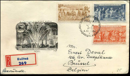 Registered Cover From Prague To Brussels, Belgium - Brieven En Documenten