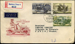 Registered Cover From Prague To Brussels, Belgium - Briefe U. Dokumente