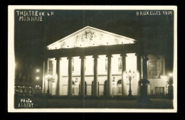 Belgique Bruxelles La Nuit Theatre De La Monnaie 1930 Carte Photo Albert ( Format 9cm X 14cm ) - Bruselas La Noche