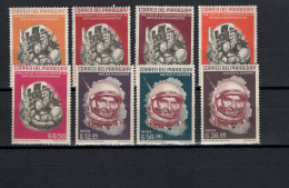 Paraguay 1963 Space, Walter Schirra Set Of 8 MNH - Südamerika