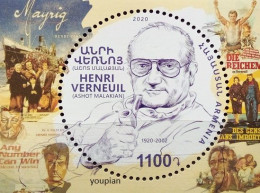 Armenia 2020, 100th Anniversary Of Henri Verneuil, MNH Unusual S/S - Armenien