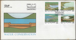 Bophuthatswana 1988 Y&T 210 à 213 Sur FDC. Conservation De L'eau, Barrages Et Réserves D'eau - Eau