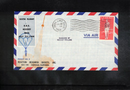 USA  1964 Rocket Mail - Sixth Flight Of R.R.S. Rocket Nr.2 Interesting Cover - Storia Postale