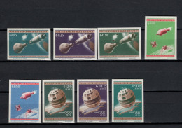 Paraguay 1964 Space, Olympic Games Tokyo Set Of 8 Imperf. MNH - Amérique Du Sud