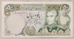 Iran Mohammad Reza   Shah 50 Rials   Rare UNC    یگانه خوش کیش  Persian 1975 - Irán